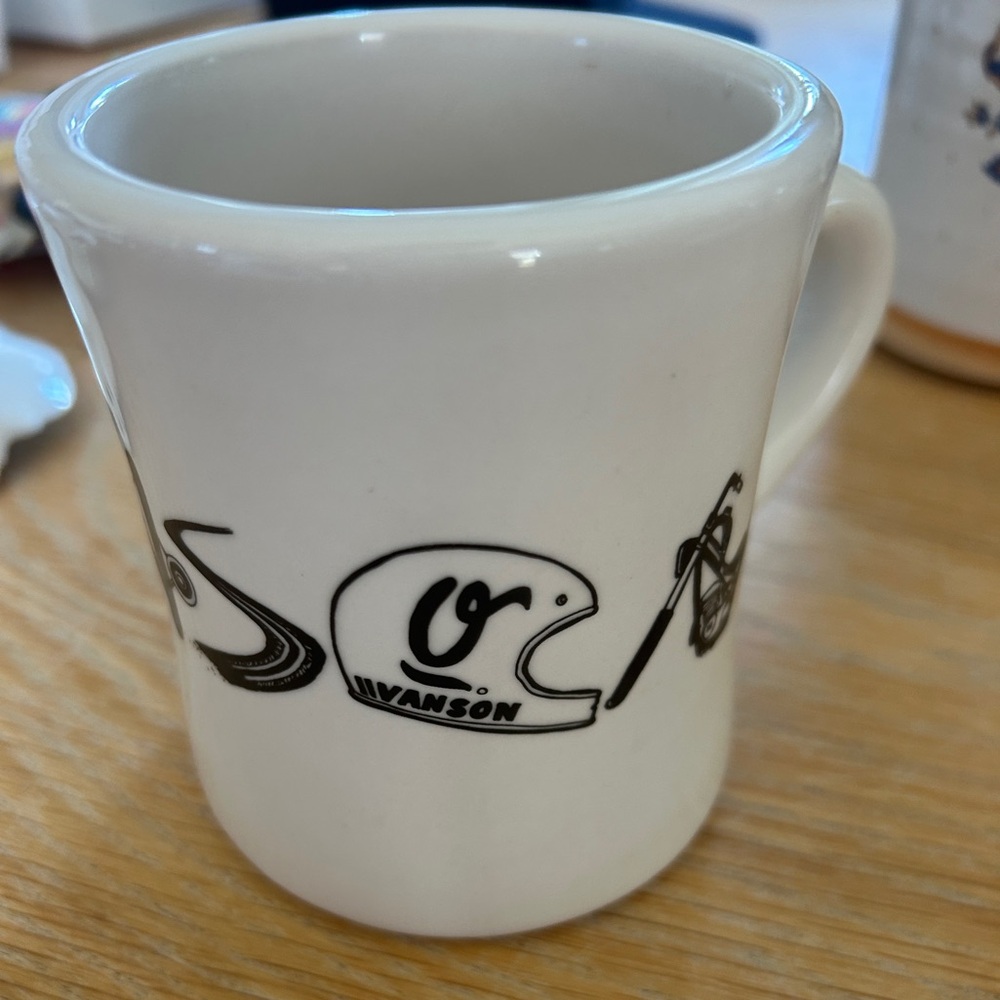 Vanson Leather Heavy Diner White Ceramic Mug